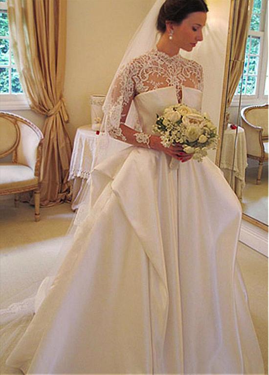 classic satin wedding gowns
